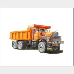 Orange Dump Truck Posters and Art